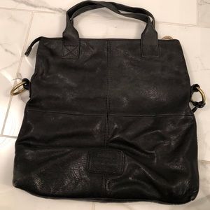 Black Leather Fossil Purse with Strap